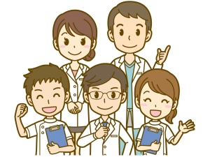 糖尿病専門医の資格を持つ医師と、日本糖尿病療養指導士の資格をもつ看護師・管理栄養士がチームで治療にあたります